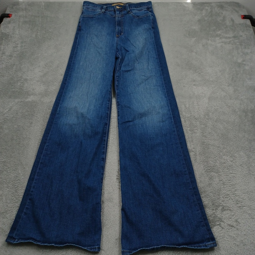 Joes Jeans Womens 27 Blue Denim Wide Leg The Goldie Dont Stress Preppy
